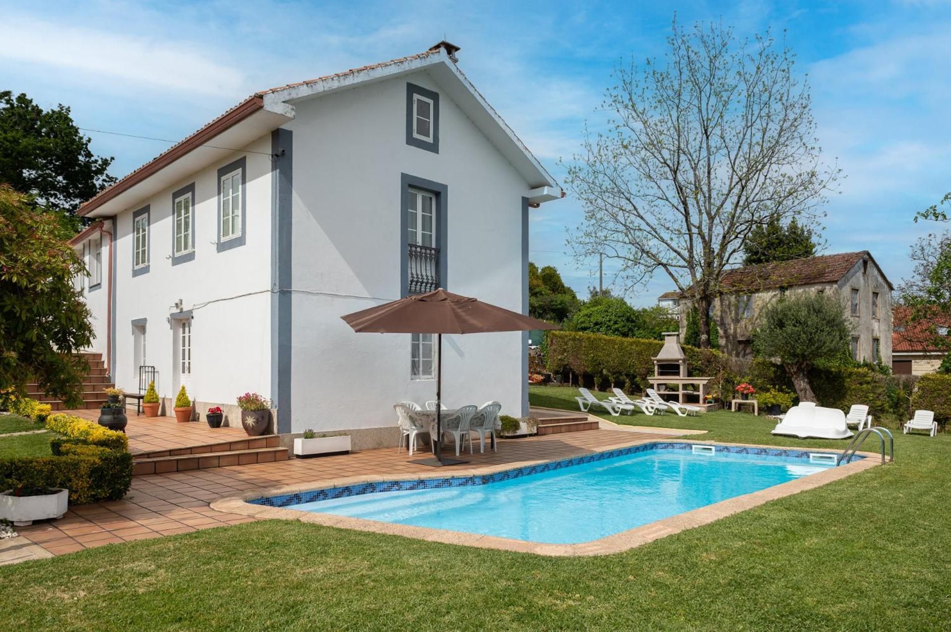 Vila Casa Tarrio Con Piscina - Santiago De Compostela Boqueixon Exteriér fotografie