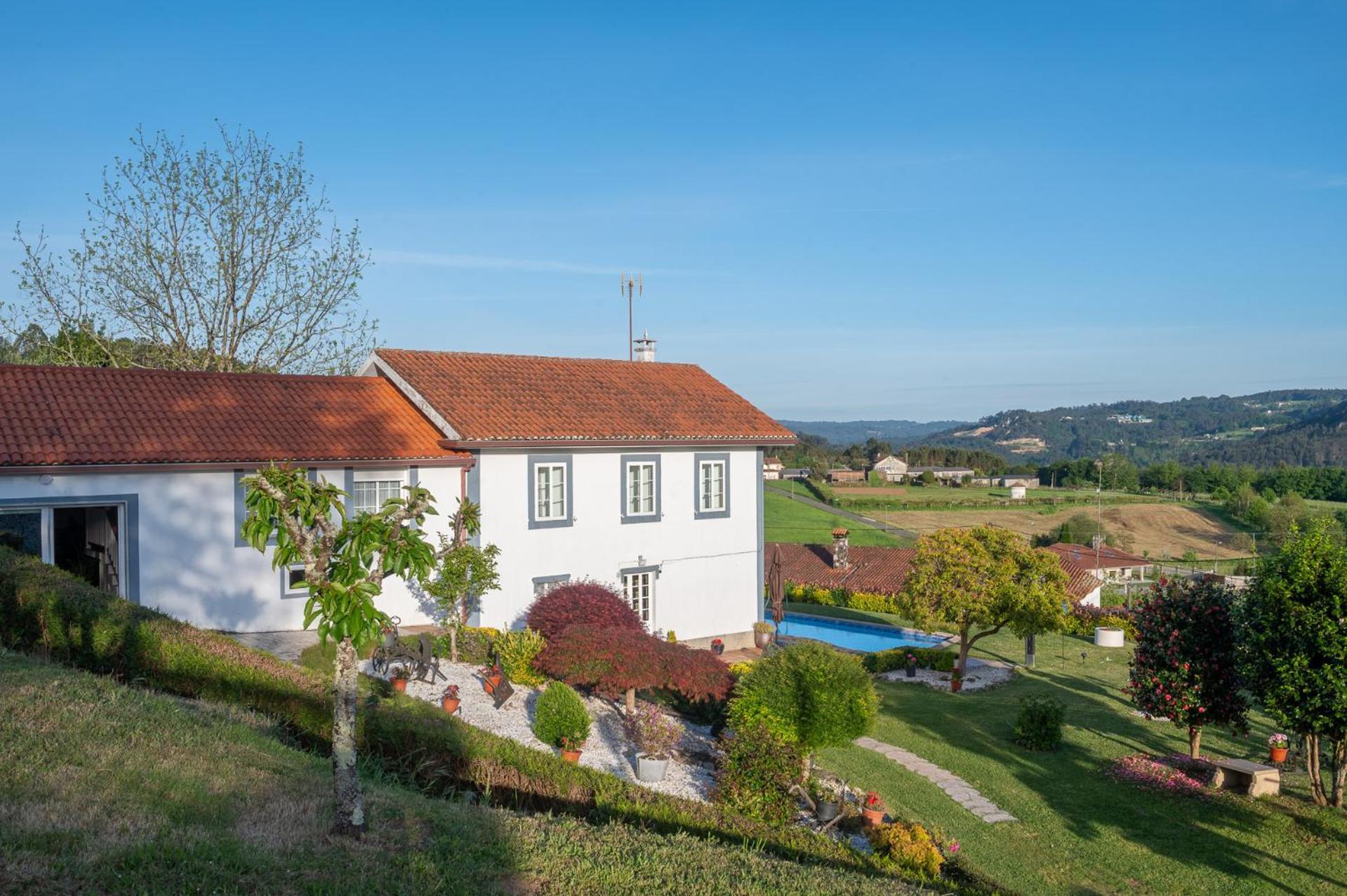 Vila Casa Tarrio Con Piscina - Santiago De Compostela Boqueixon Exteriér fotografie